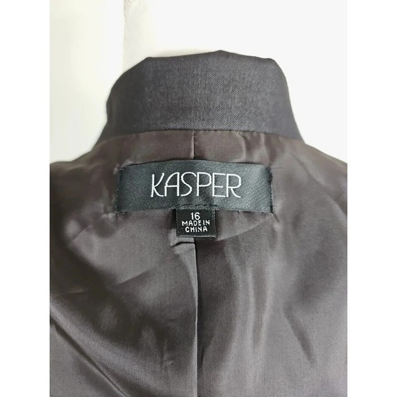 Kasper ~Woman Size 16~ Chocolate Brown One Button Lined Career Work Suit Jacket. - Picture 5 of 12
